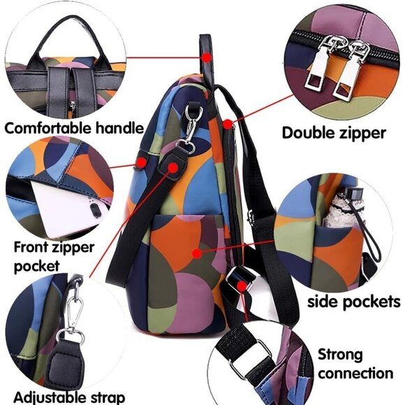 ? Women Anti-theft Waterproof Nylon Lightweight Backpack College Bookbag main image 7